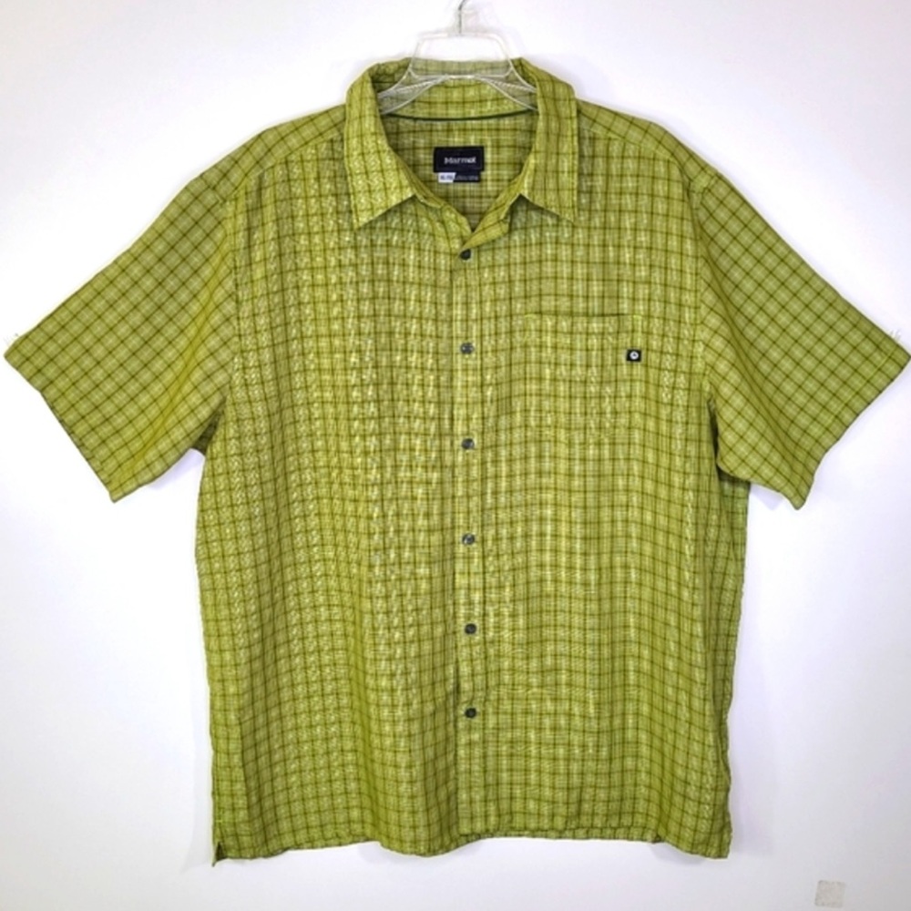 Marmot Green Checkered Casual Shirt - Picture 2 of 8